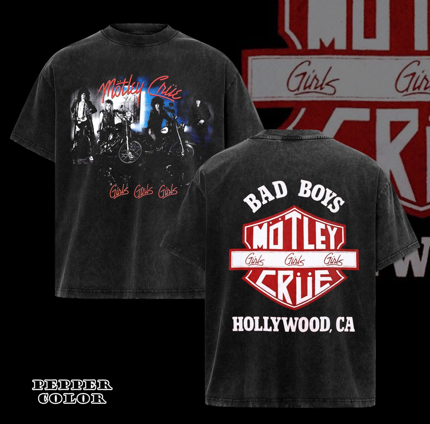 Vintage 2022 Motley Crue Band Global Merchandising Services Black Shirt .