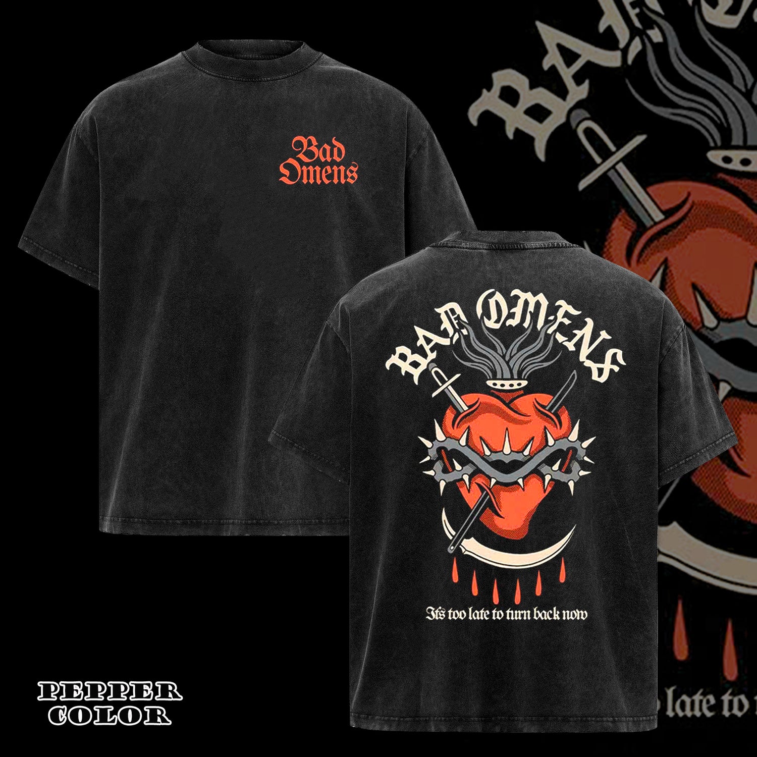 Retro Bad Omens Band Metal Core Rock T-Shirt 2 sided