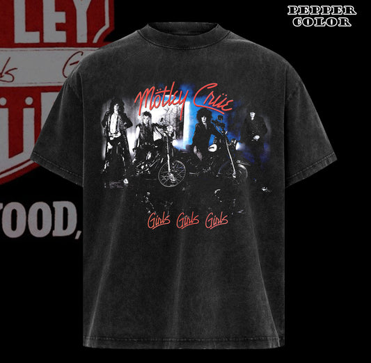 Vintage 2022 Motley Crue Band Global Merchandising Services Black Shirt .