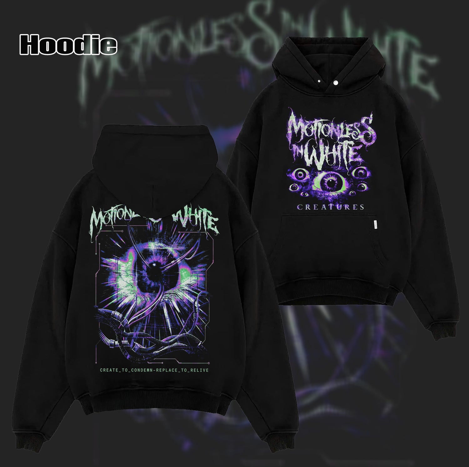 Retro Motionless In White Sign Of Life Eye T-Shirt , MIW T-Shirt & Hoodie.