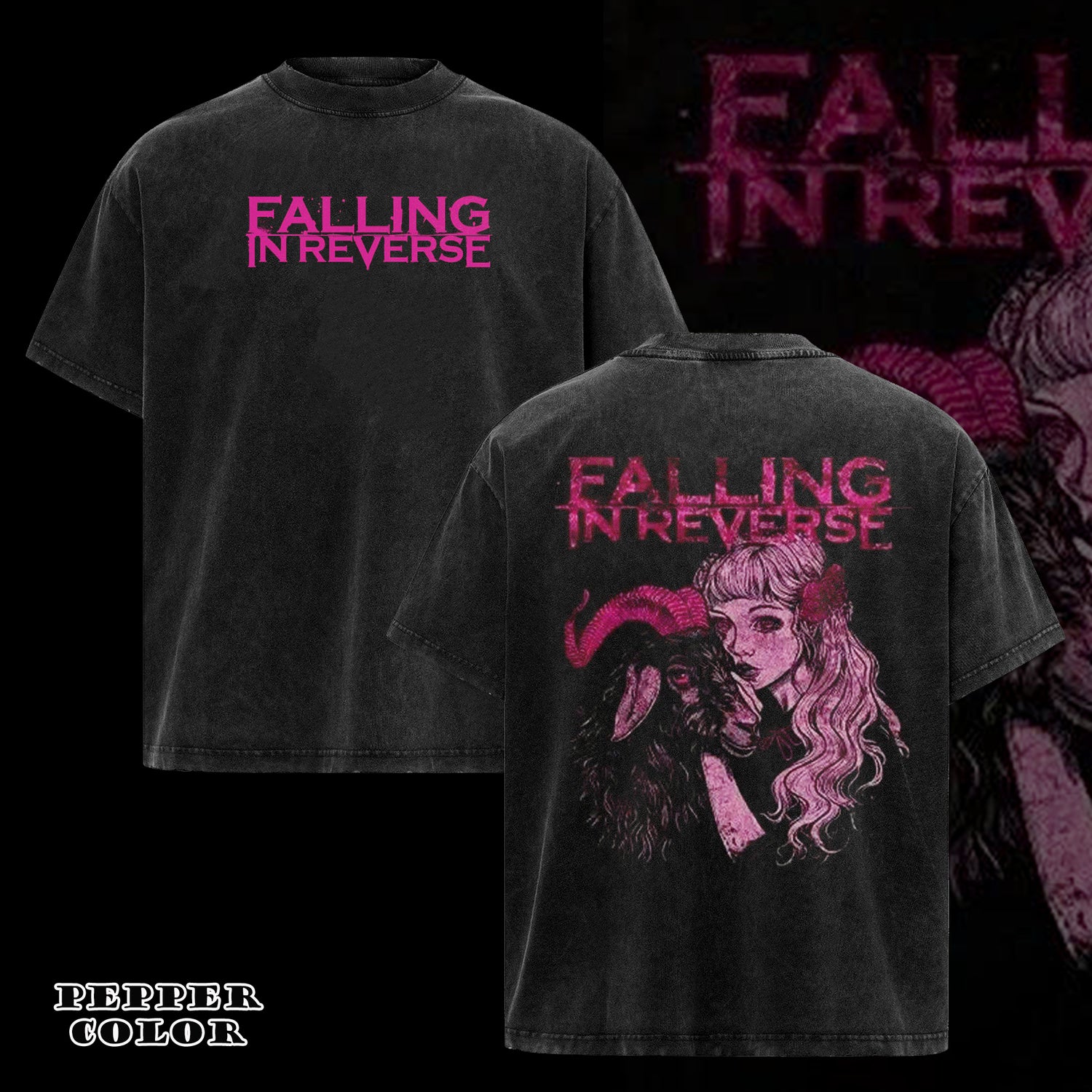 Retro Falling in Reverse Dark Gothic Short Sleeve T-Shirt