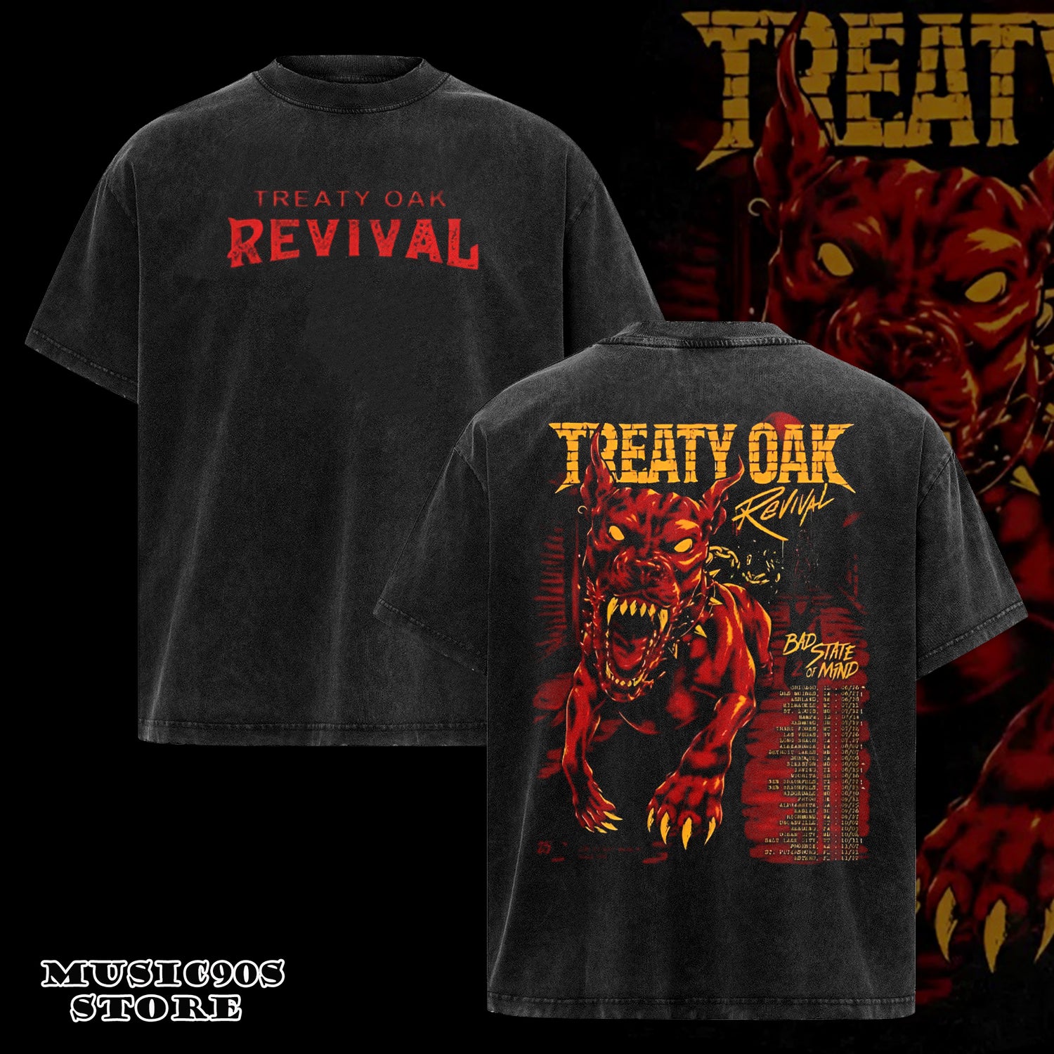 Vintage Treaty Oak Revival Bad State Of Mind Tour 2025 Poster Shirt