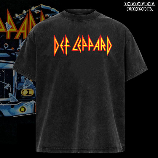 Vintage Def Leppard on Through the Glass Black Adult T-shirt