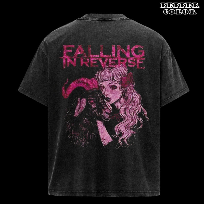 Retro Falling in Reverse Dark Gothic Short Sleeve T-Shirt