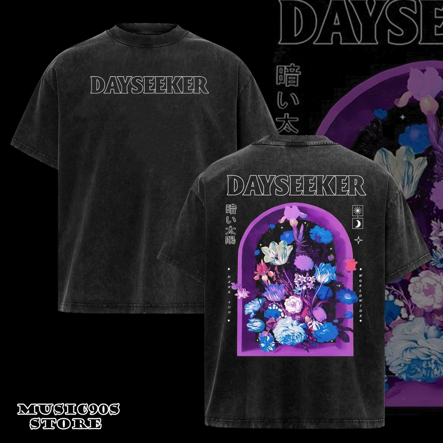 Retro Dayseeker Floral Window Double Printed Tee, Dayseeker band T-Shirt