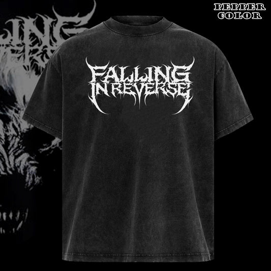 Retro FALLING IN REVERSE WOLF TEE NEW BLACK T-SHIRT