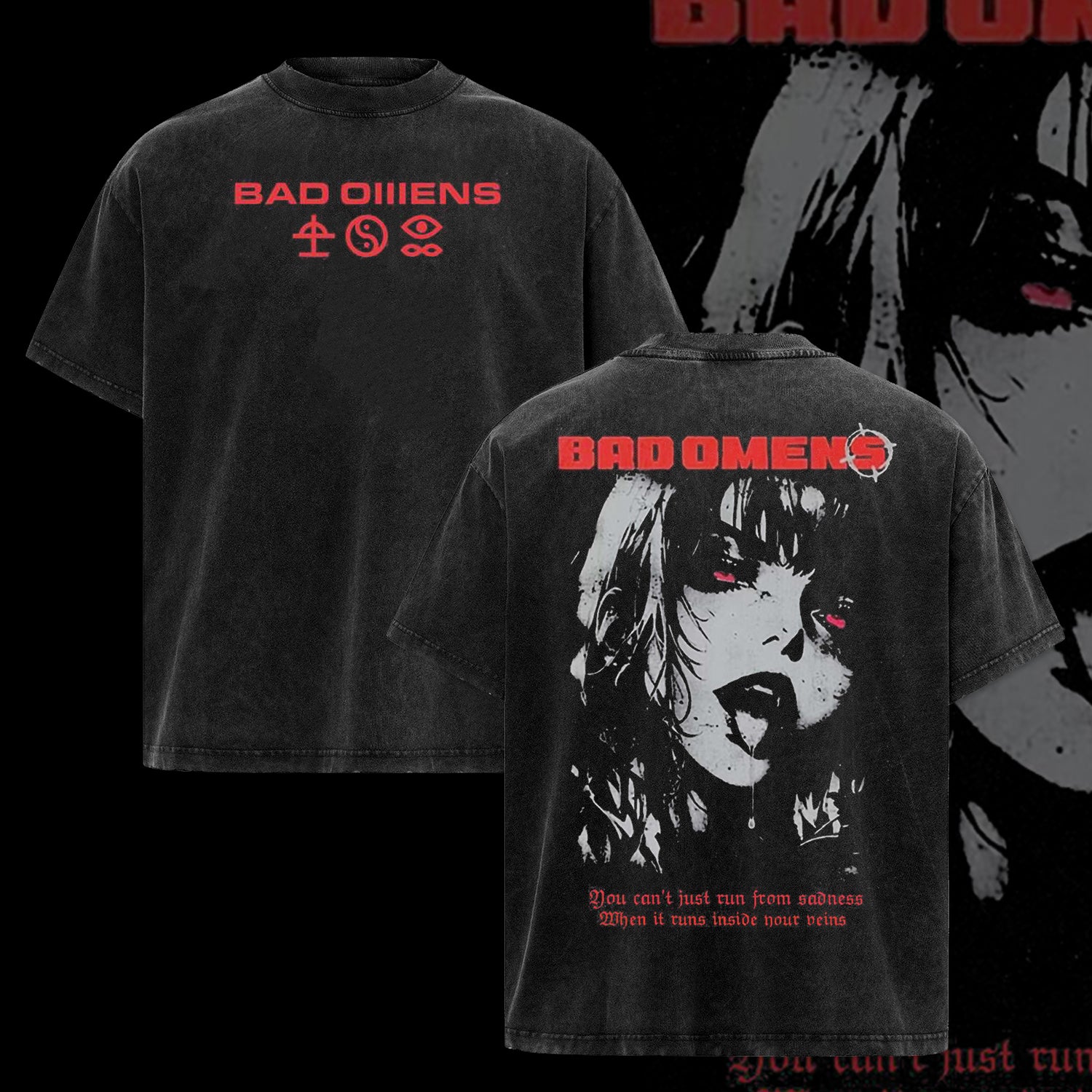 Vintage Rock Band Bad Omens Graphic T Shirt