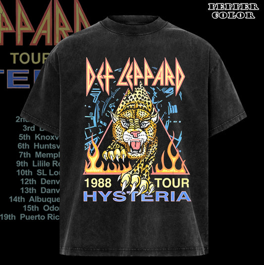ReTro Def Leppard Hysteria 1988 Tour Music Retro Vintage T-Shirt Black Gift Fans