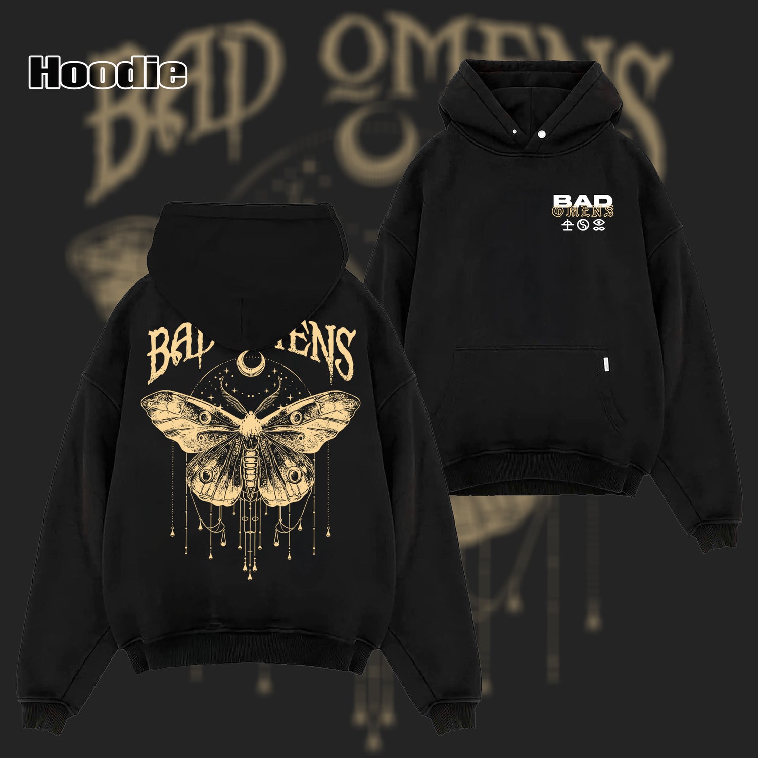 Retro Moth Design Shirt Bad Omens Band T-Shirt & Hoodie