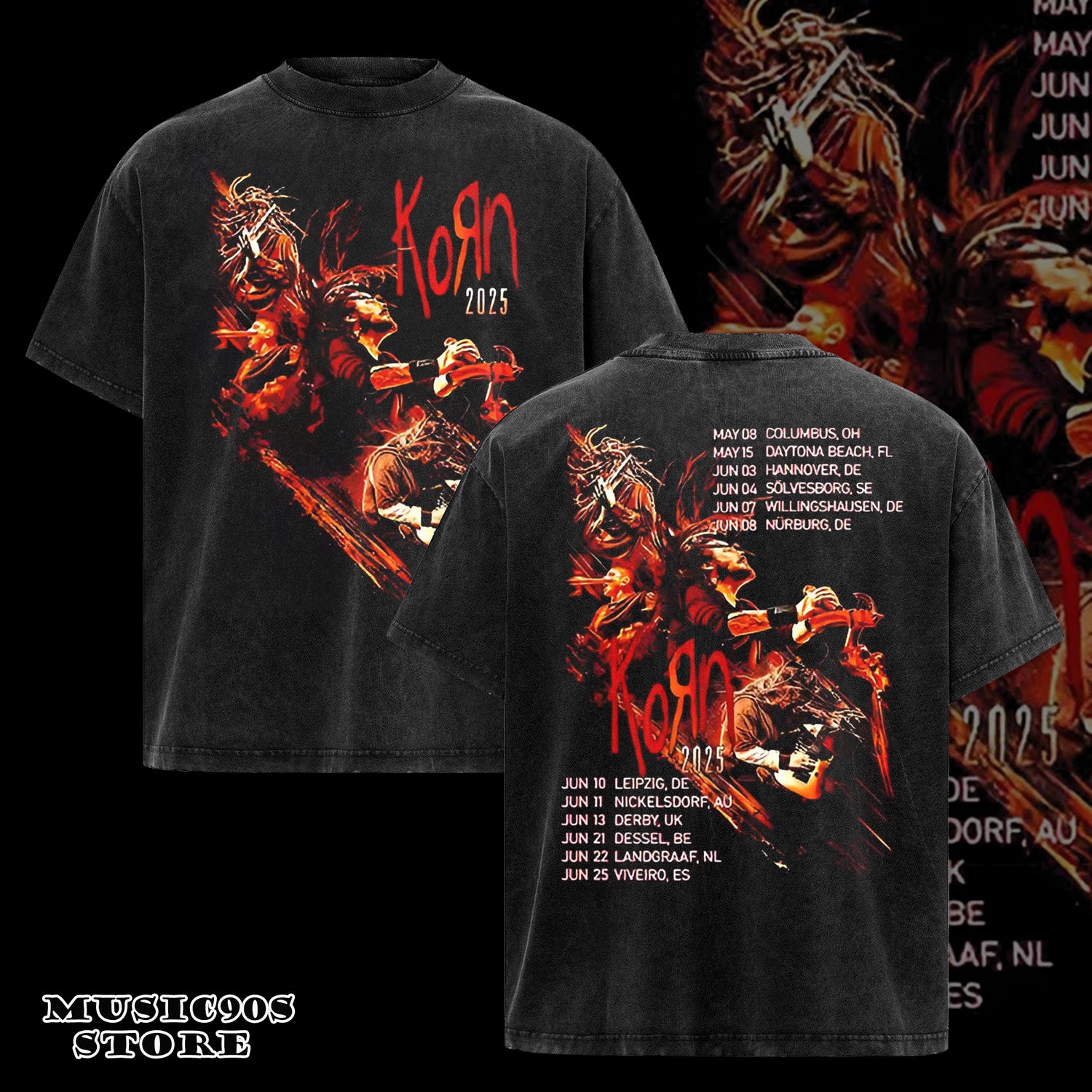 Vintage Korn Tour 2025 T Shirt