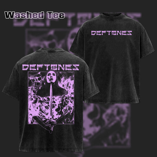 Vintage Deftones tee featuring a bold sword and flame graphic T-shirt & Hoodie