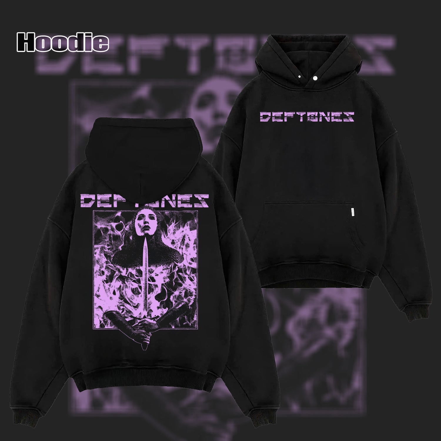 Vintage Deftones tee featuring a bold sword and flame graphic T-shirt & Hoodie