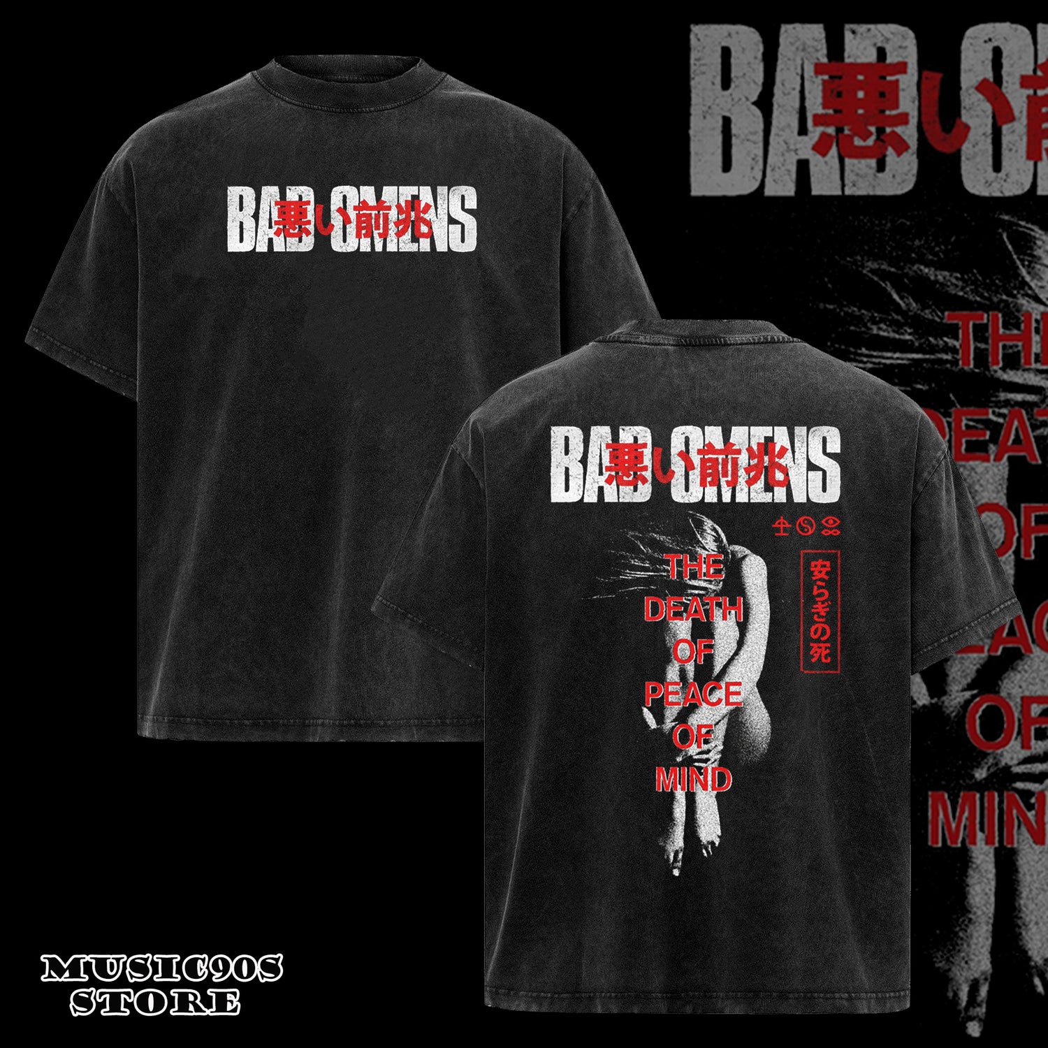 Retro Bad Omens Death of Peace of Mind T-Shirt 2 sided