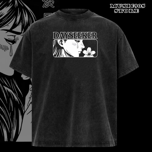 Retro Dayseeker Crying Girl Black T-Shirt