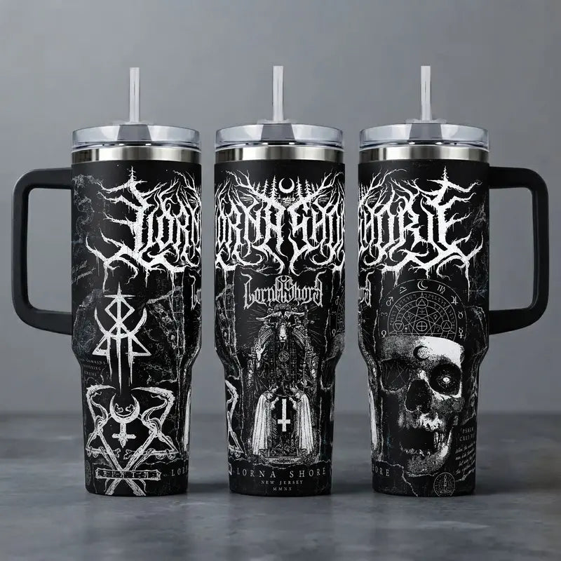 40oz Lorna Shore Tumbler with Handle and Straw