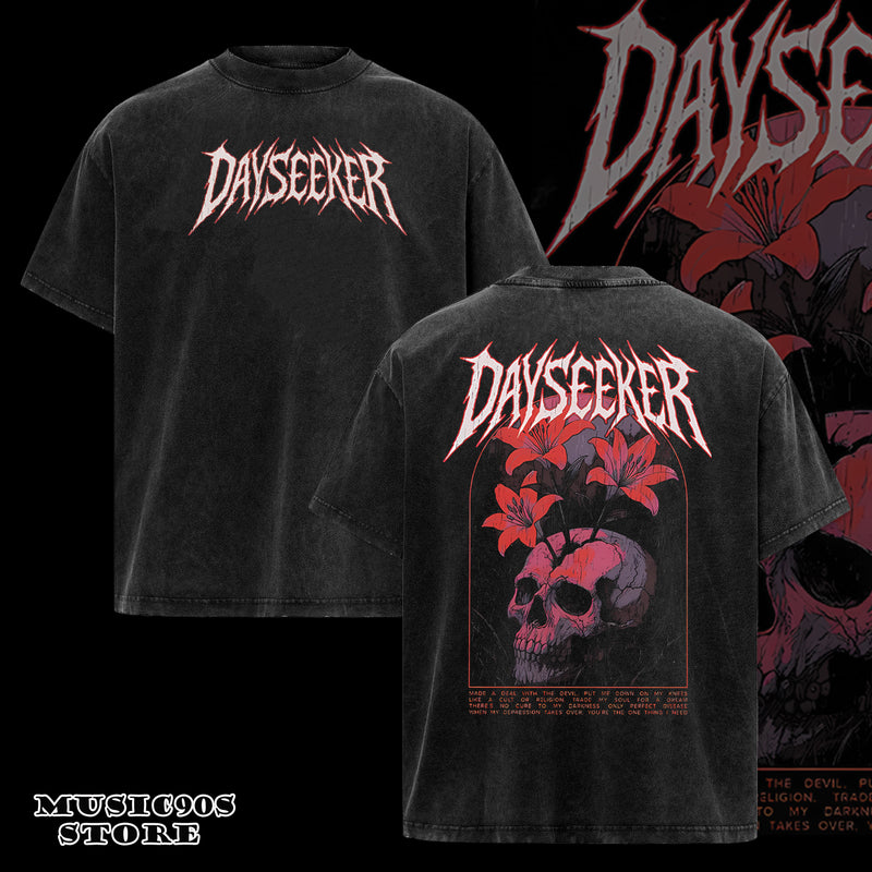 Retro Dayseeker - Flower Skull Tshirt