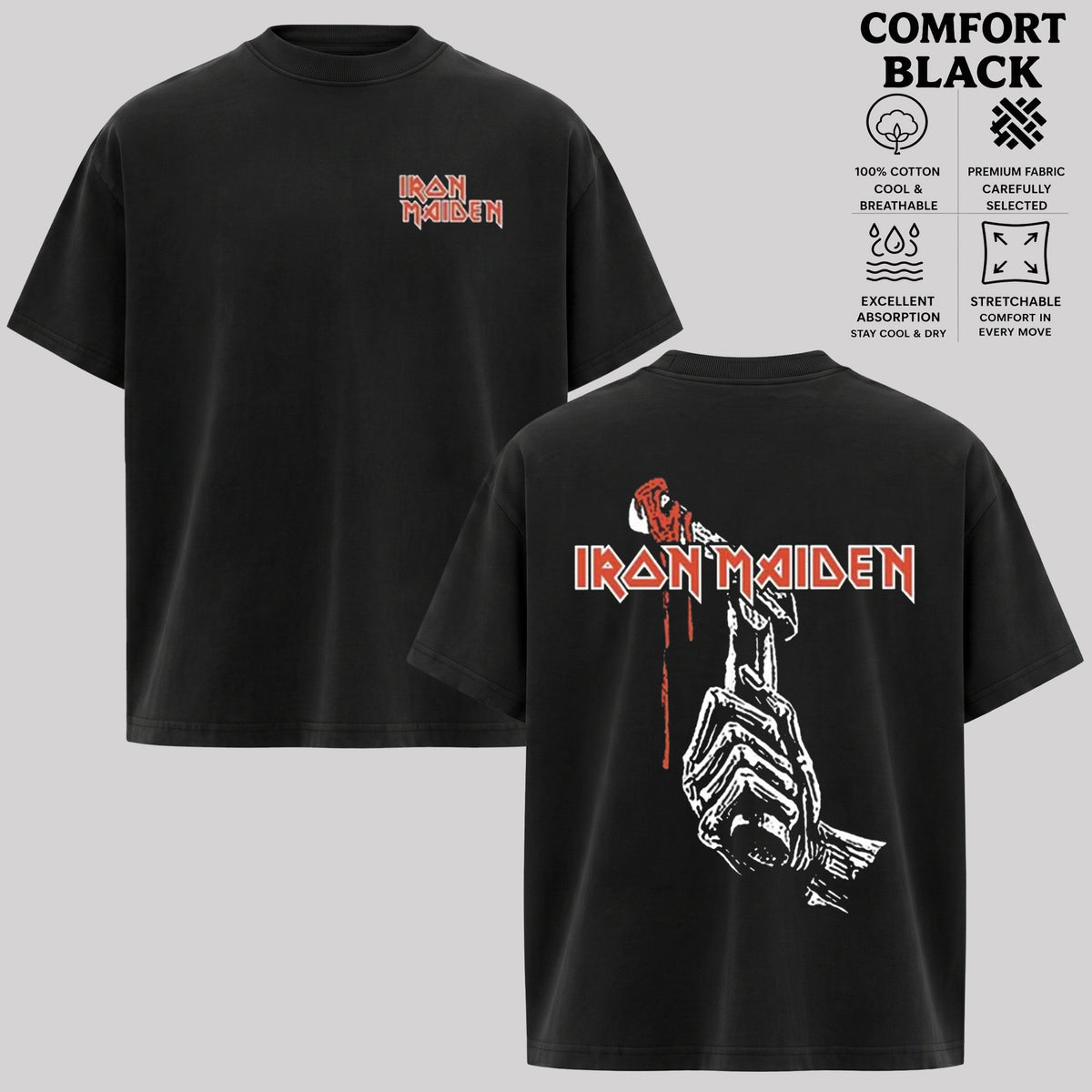 Iron Maiden T-Shirt, Vintage Heavy Metal Band Shirt, Retro Rock Music Graphic Tee