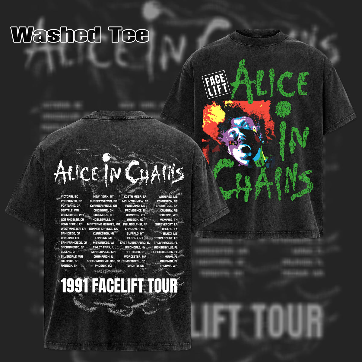 Retro Alice In Chains Facelift 1991 Tour t-shirt  & Hoodie