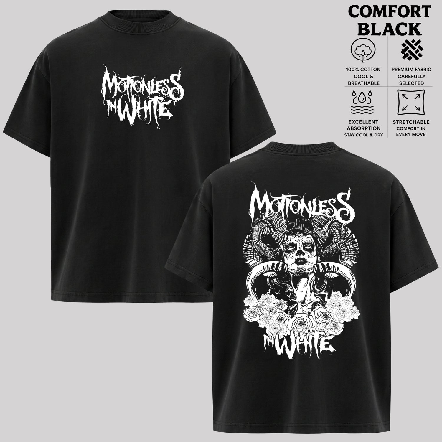 Retro Motionless in White - Graphic Art' Poster T-Shirts , MIW T-Shirt & Hoodie