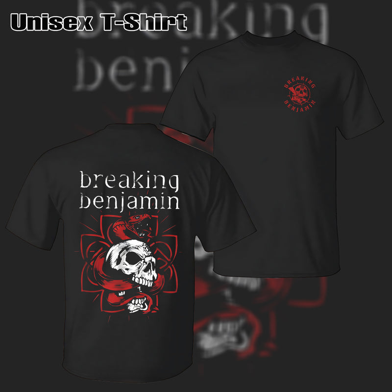 Vintage Breaking Benjamin Skull Snake Graphic T-Shirt & Hoodie