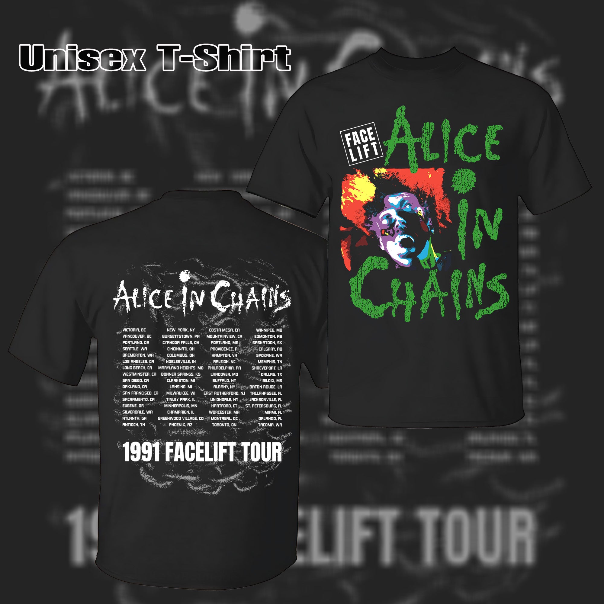 Retro Alice In Chains Facelift 1991 Tour t-shirt & Hoodie