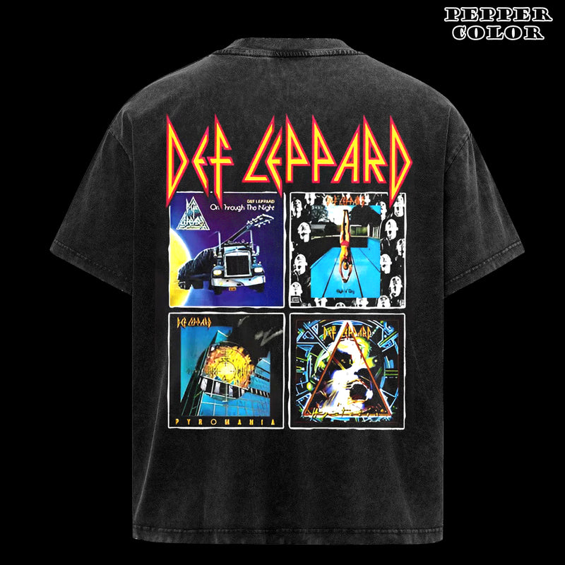 Vintage Def Leppard 4 Different Album Covers Men's T Shirt