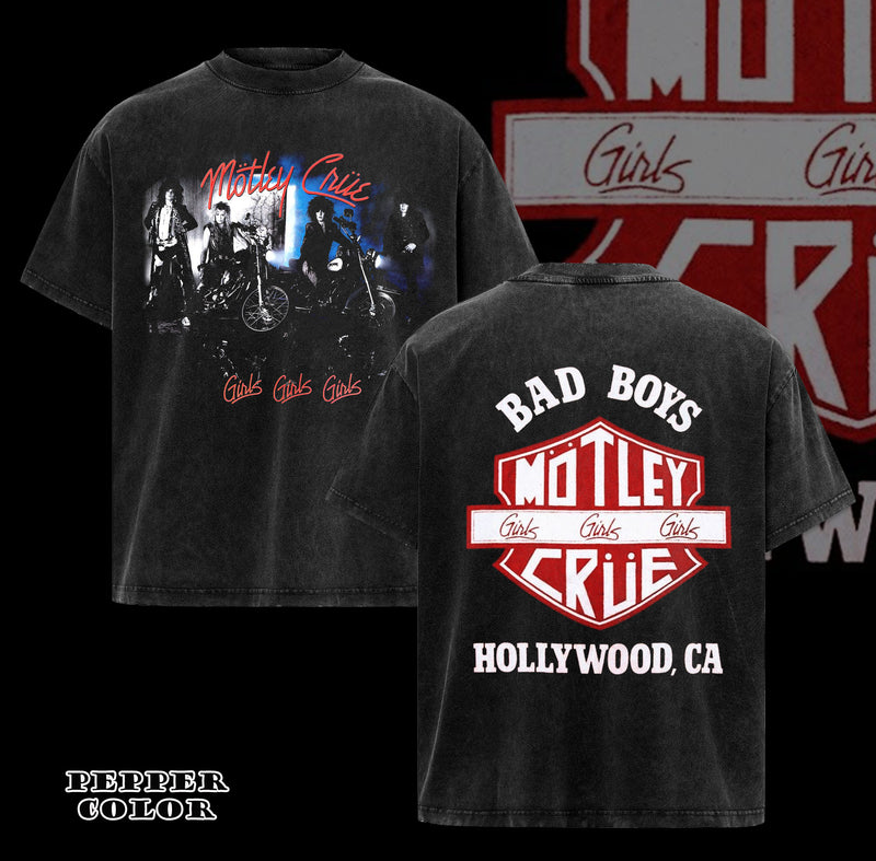 Vintage 2022 Motley Crue Band Global Merchandising Services Black Shirt .