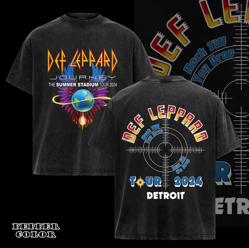 Retro 2024 Def Leppard And Journey Summer Stadium Tour Shirt