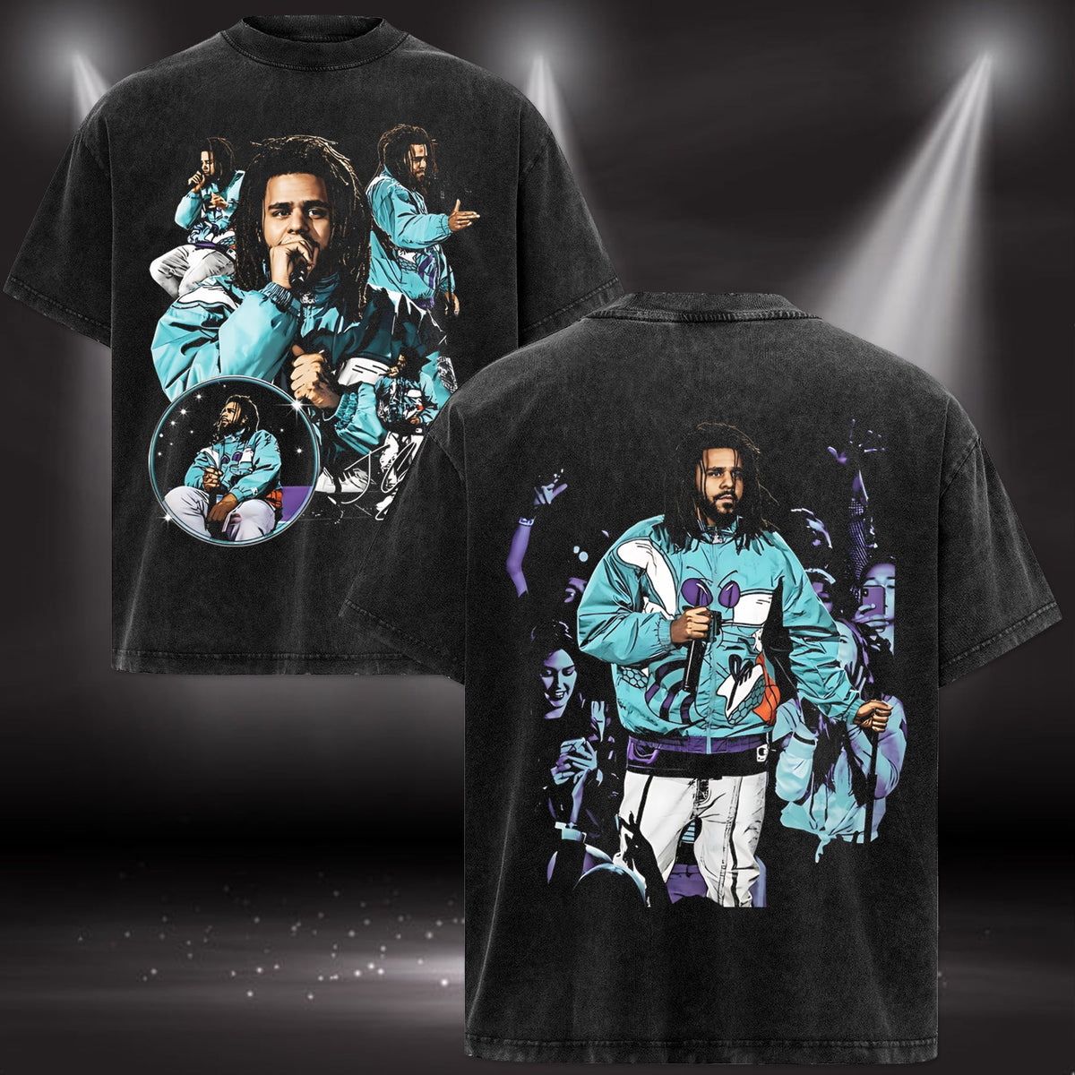 J. Cole "Cole World" Charlotte Hornets Starter Graphic Tee T-Shirt, Hoodie