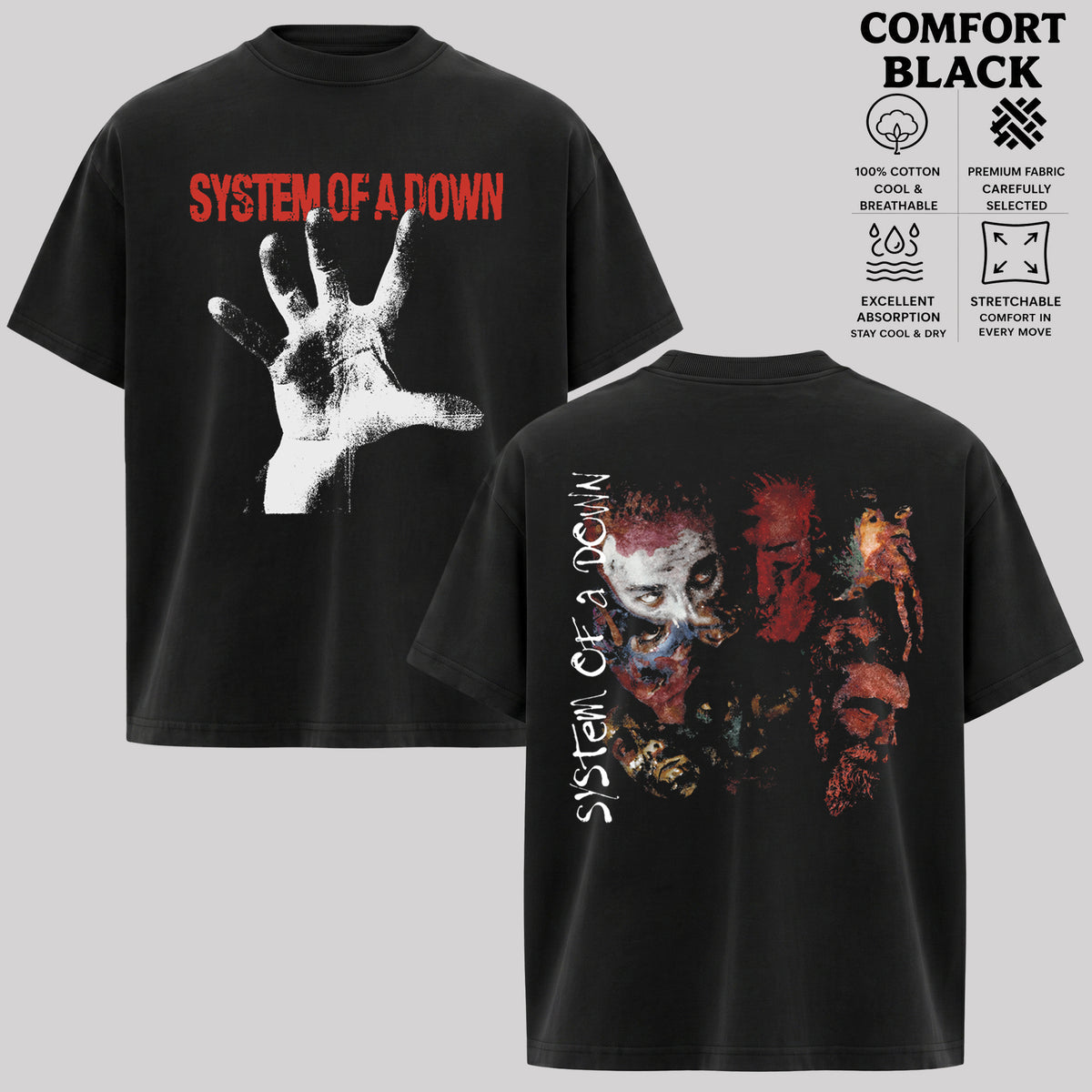 Vintage System Of A Down "Painted Faces" T-Shirt & Hoodie