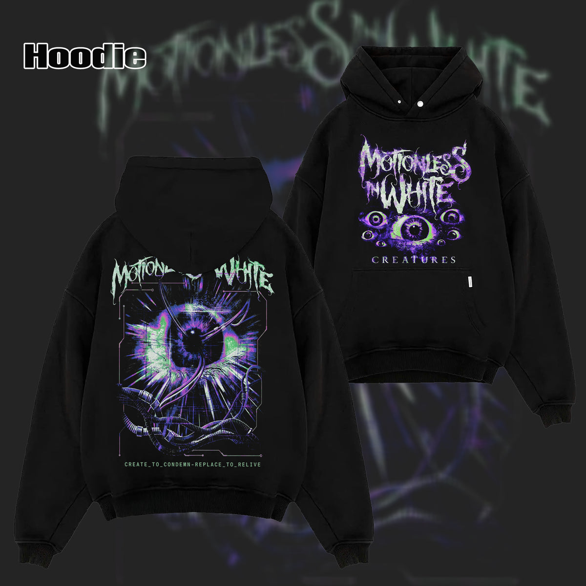 Retro Motionless In White Sign Of Life Eye T-Shirt , MIW T-Shirt & Hoodie.