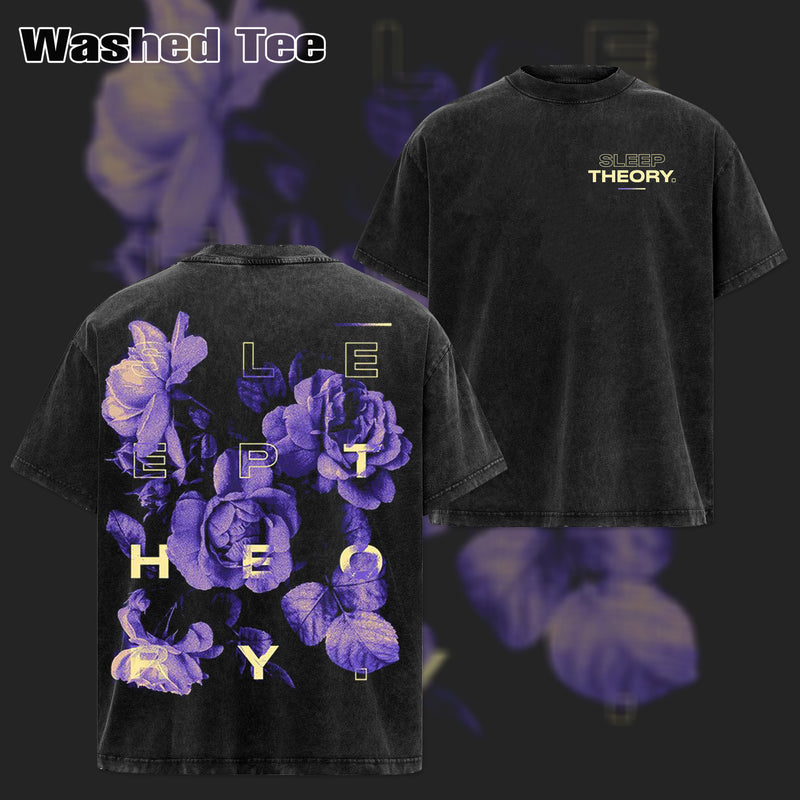 Vintage Sleep Theory - Floral Faded Black T-shirt & Hoodie