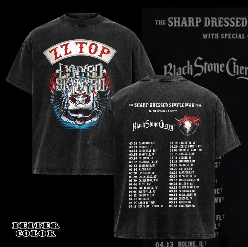 Vintage Lynyrd Skynyrd Z Z Topp Tour 2024 tshirt