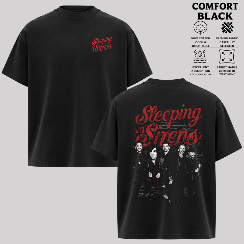 Sleeping With Sirens Band T-Shirt, Two-Sided Band Member Graphic Tee