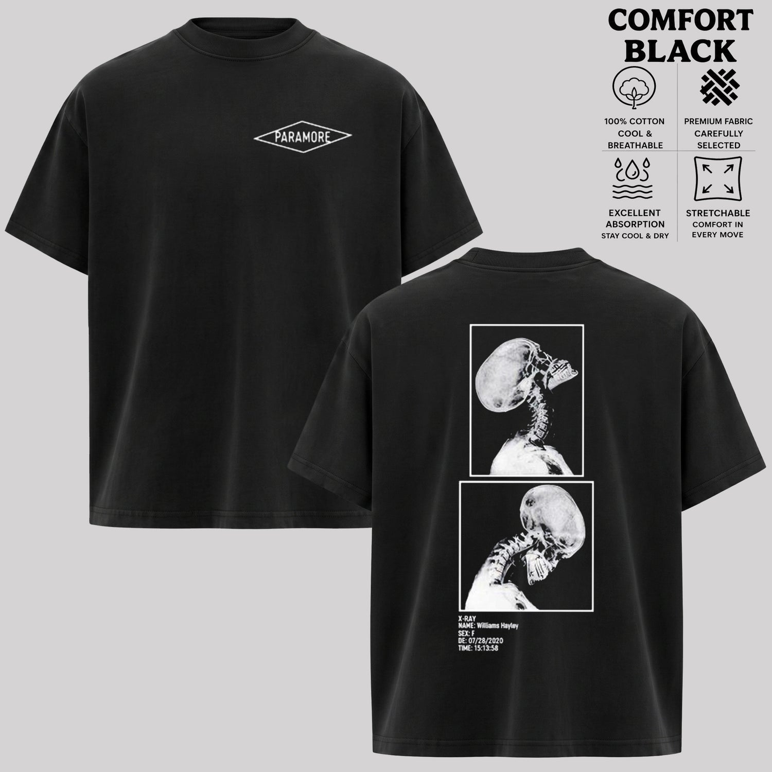 Paramore X-Ray Skeleton Graphic T-Shirt & Hoodie
