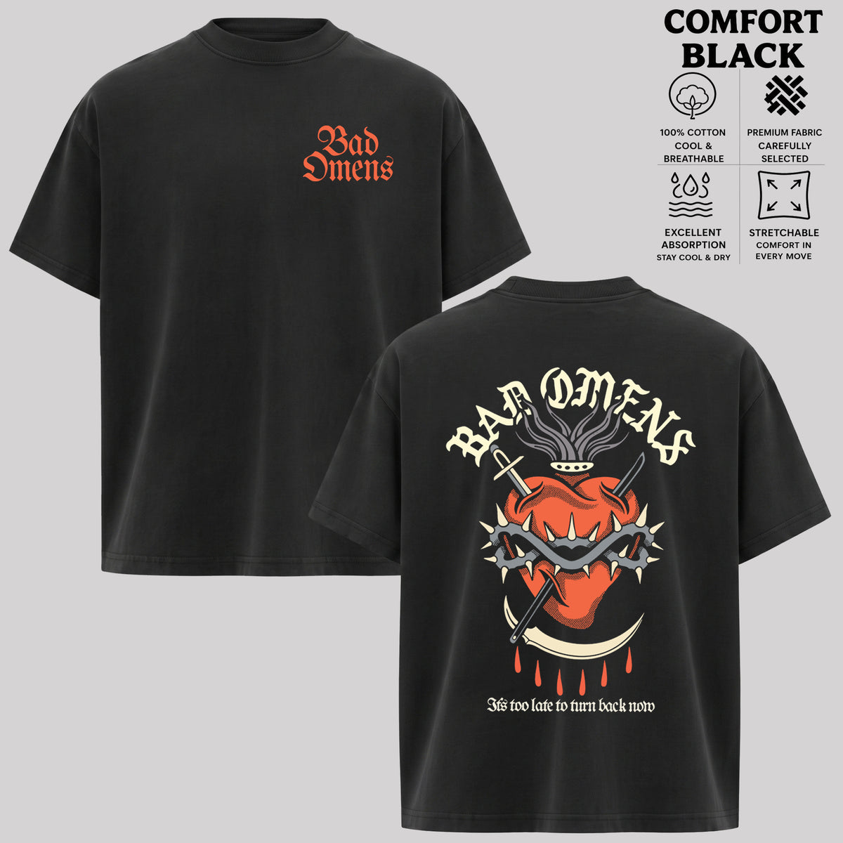 Retro Bad Omens Snake And Skull Graphic Tee T-Shirt & Hoodie