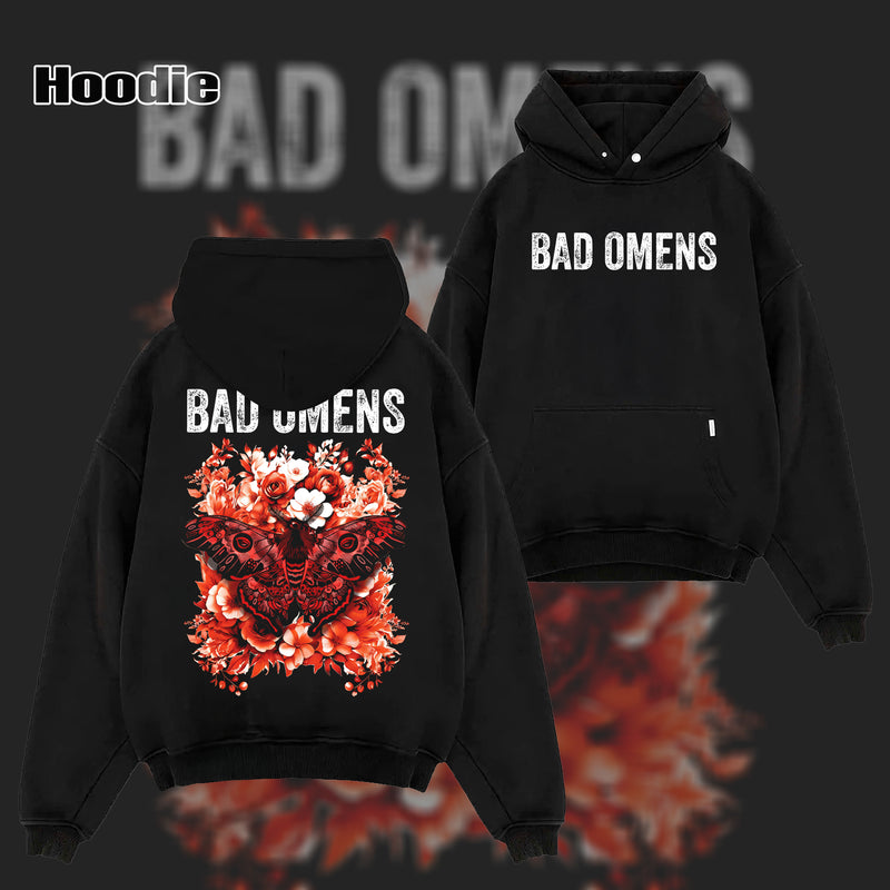 Retro Bad Omens Band Logo Moth T Shirt & Hoodie