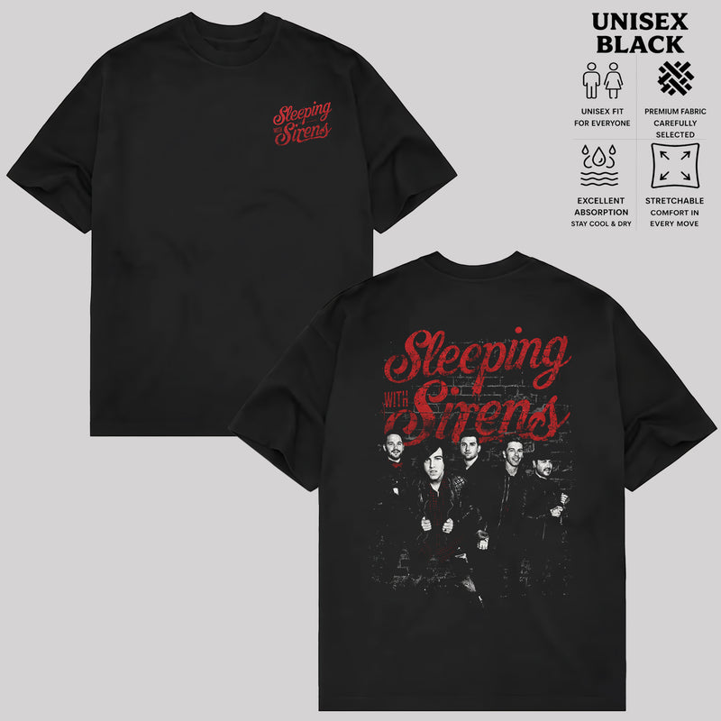 Sleeping With Sirens Band T-Shirt, Two-Sided Band Member Graphic Tee