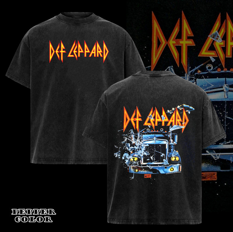 Vintage Def Leppard on Through the Glass Black Adult T-shirt