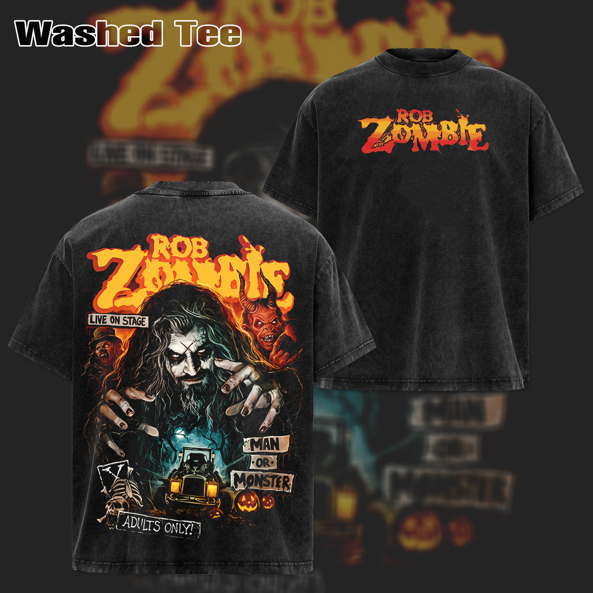 Vintage Rare Rob Zombie Band Man or Monster T-shirt & Hoodie