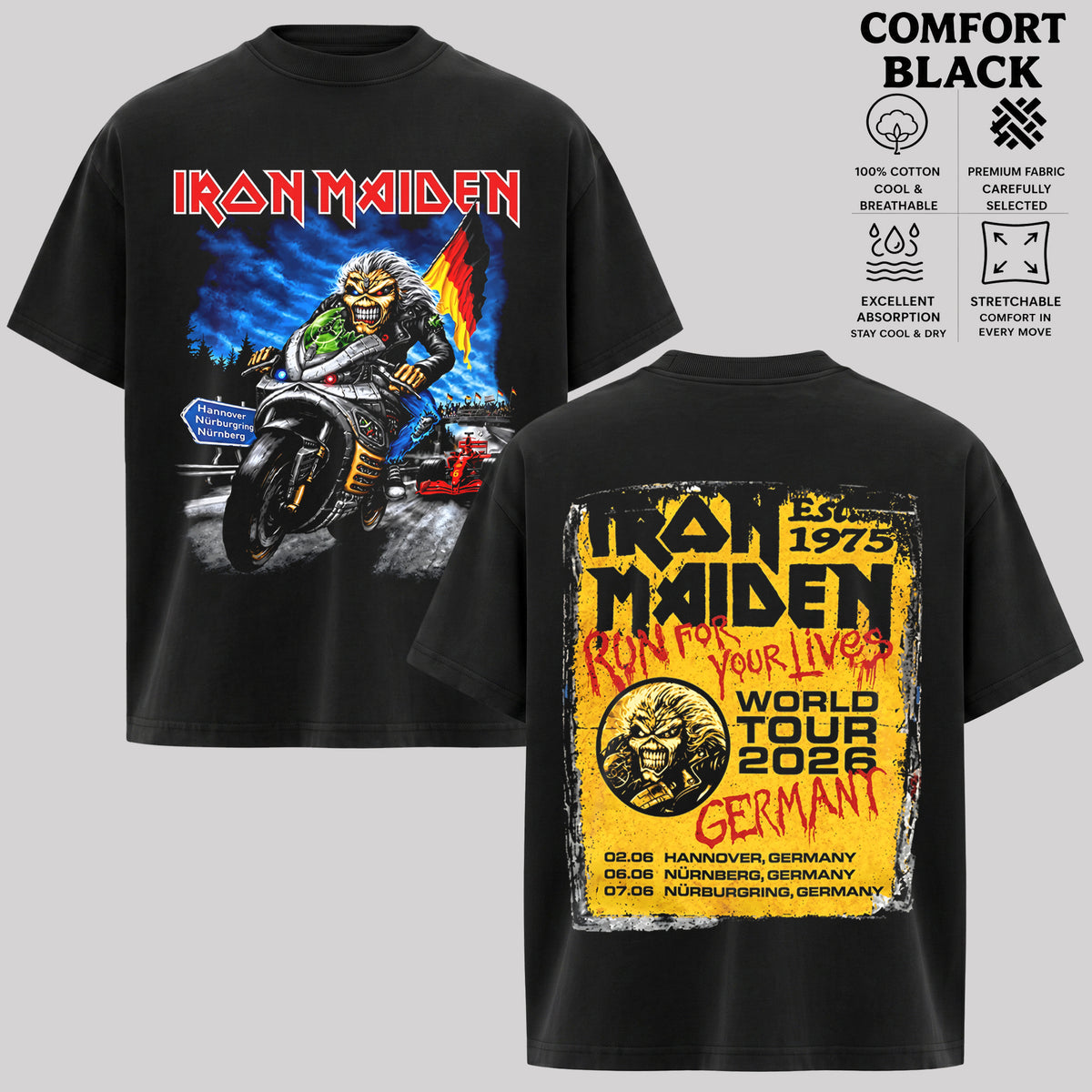 Iron Maiden T-Shirt, Vintage Heavy Metal Band Shirt, Retro Rock Music Graphic Tee