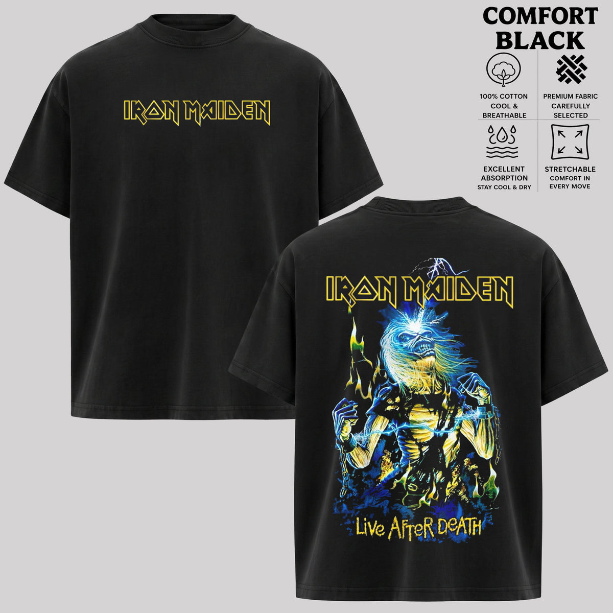 Iron Maiden T-Shirt, Vintage Heavy Metal Band Shirt, Retro Rock Music Graphic Tee