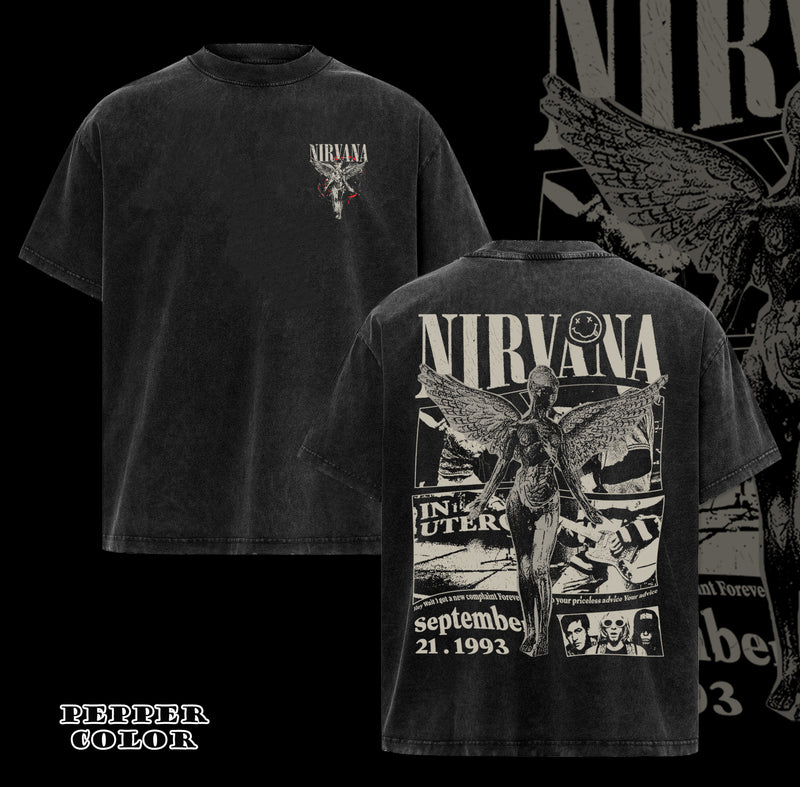 Nirvana In Utero Tour 1993 Shirt Band Graphic Tee Grunge Vintage