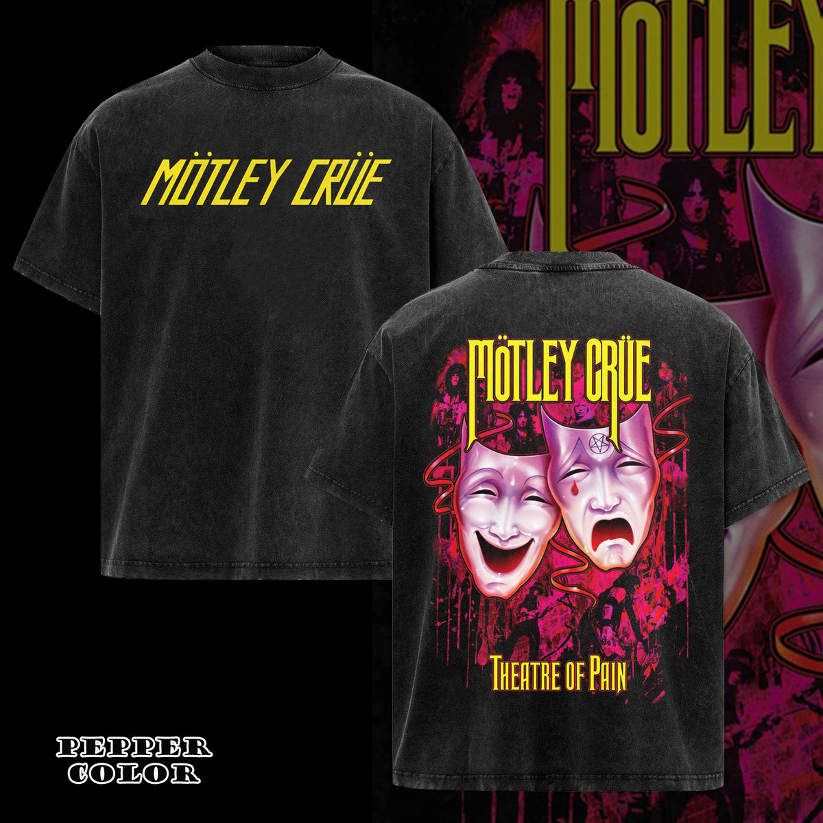 Vintage Motley Crue Theatre Of Pain Short Sleeve Tee