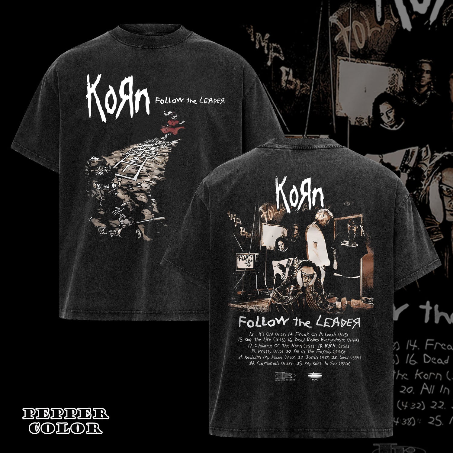Retro Rock Band Korn Follow The Leader Graphic Tshirt