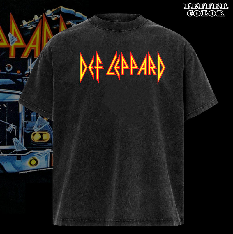 Vintage Def Leppard on Through the Glass Black Adult T-shirt