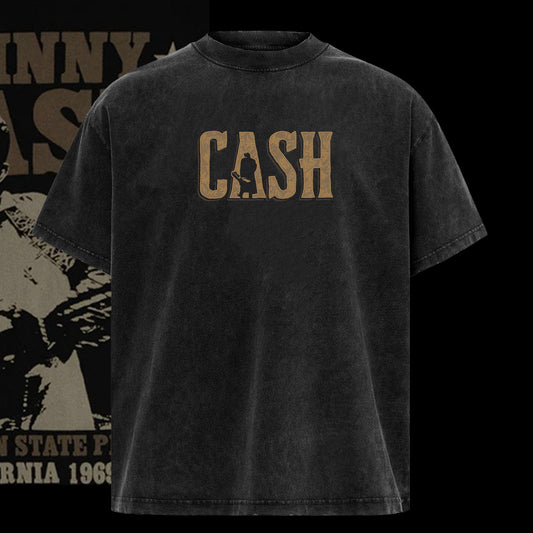 Vintage Johnny Cash - Mens Outlaw Finger T-Shirt