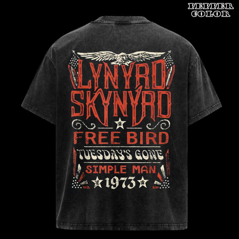 Vintage Lynyrd Skynyrd 1973 Hits Free Bird Mens Rock Music Band Graphic tee