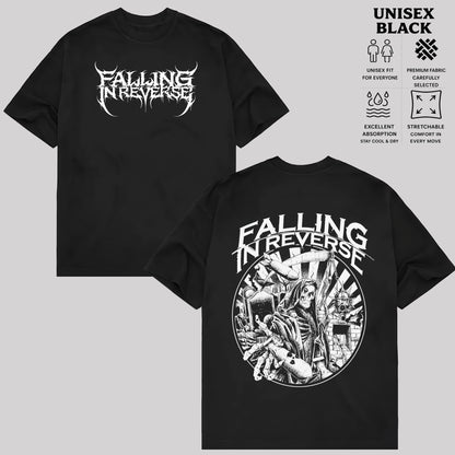 Washed Vintage Rock Band Falling in Reverse Graphic T-shirt & hoodie