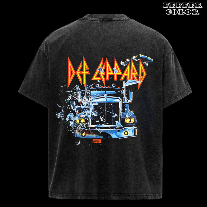 Vintage Def Leppard on Through the Glass Black Adult T-shirt